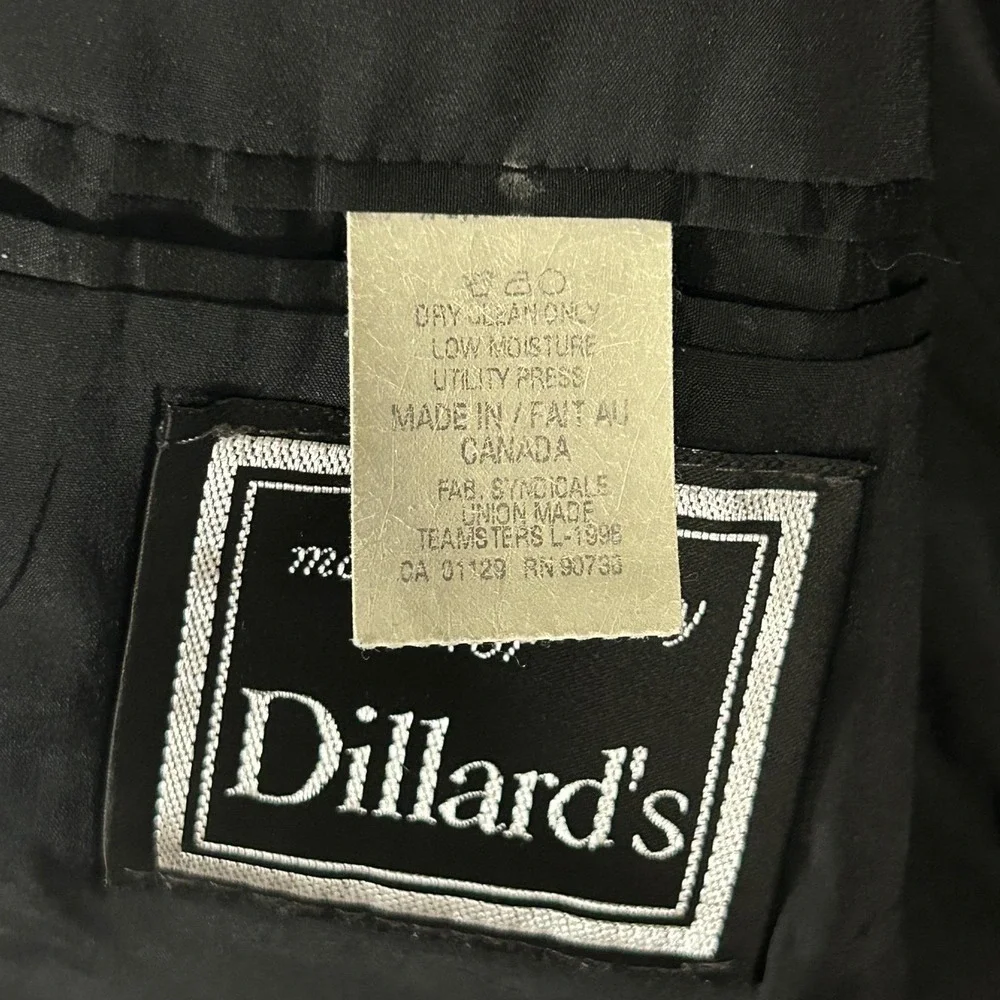 Vintage Ralph Lauren Blazer Mens 44L Wool Blend Black Sport Coat‎ Made in Canada